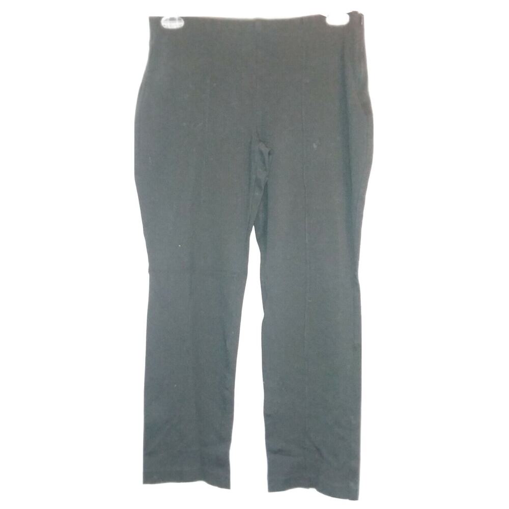 CHICO'S Pants Sz S/6 (0.5) Black Lindy Zip Straight Leg Ponte Knit Ankle Slacks